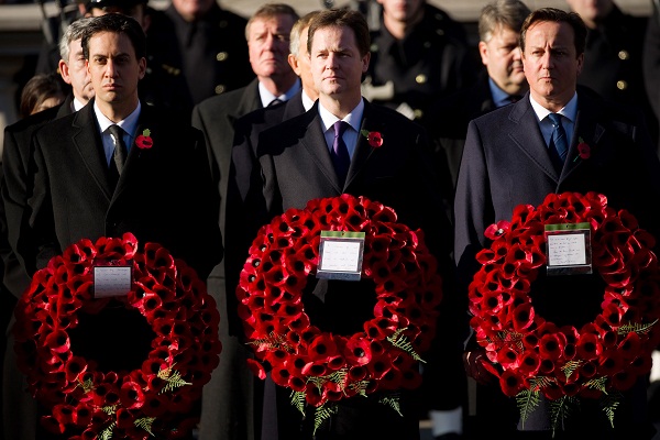Các nhà lãnh đạo Anh trong lễ tưởng niệm ngày 11/11
